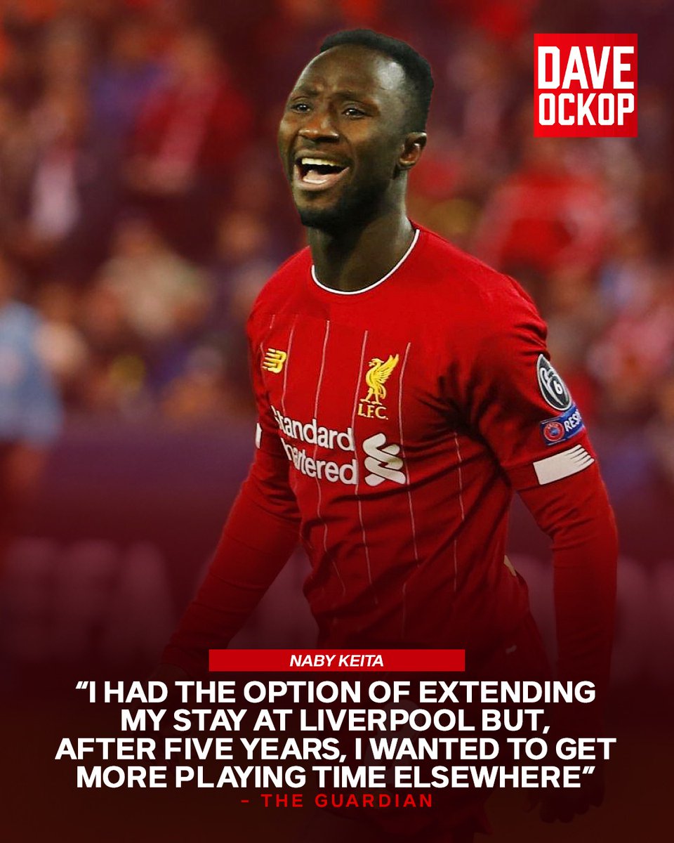 DaveOCKOP's tweet photo. Naby Keita: “I had the option of extending my stay at Liverpool but, after five years, I wanted to get more playing time elsewhere.”

“Liverpool is a family and you never walk alone. My aim was to fulfil my childhood dream of winning titles.” (@ed_aarons) https://t.co/1aKCANSEKi