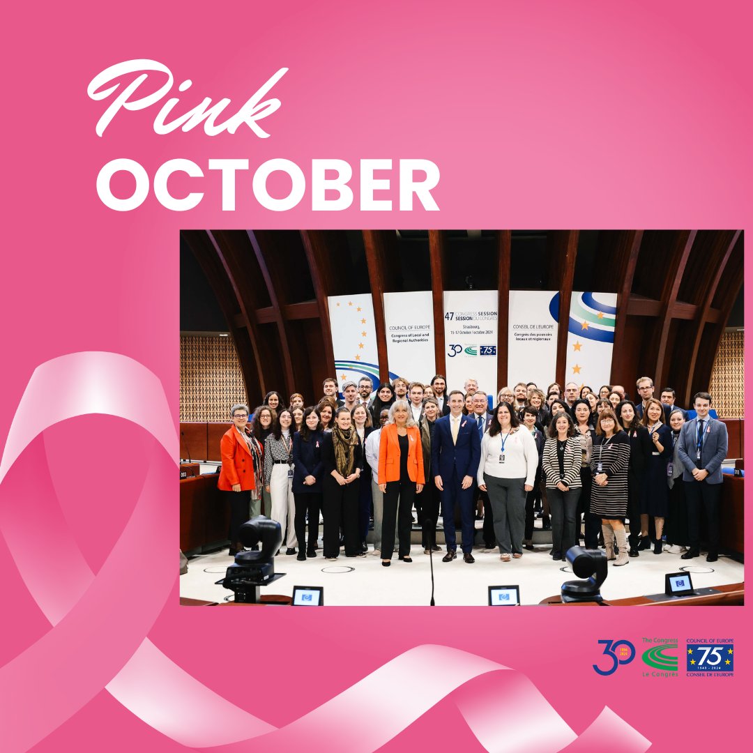 COECongress's tweet image. The Congress is proud to present the family photo of it #47thSession!
We also not forget : October is Breast Cancer Awareness Month!🎀
The @COECongress has a thought for all those courageous women who are fighting cancer, particularly #BreastCancer💖💪
#OctobreRose #PinkOctober