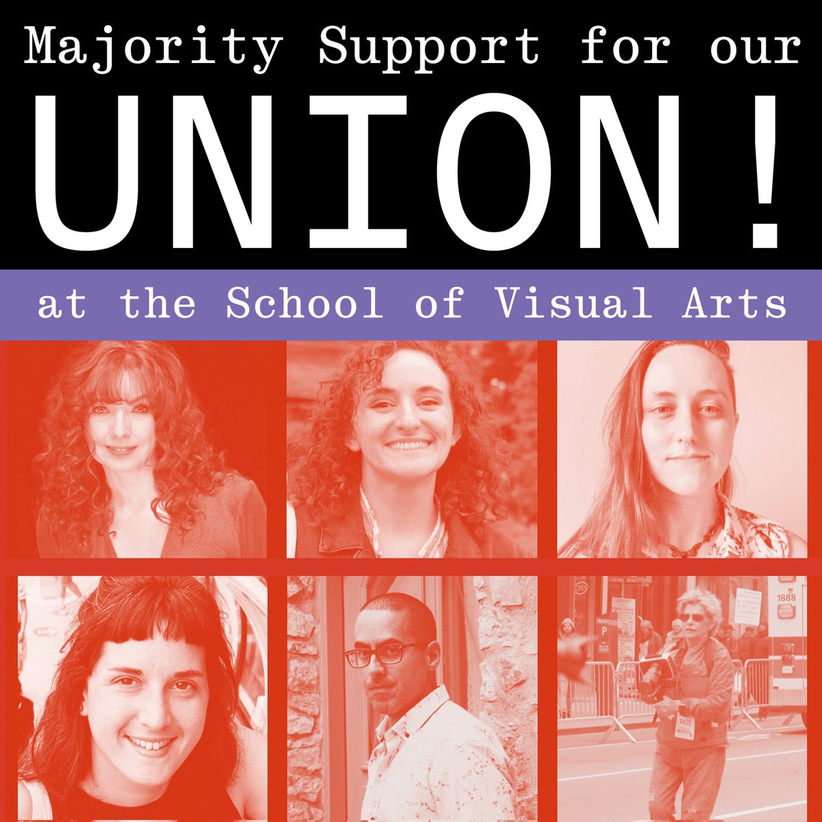 svafac_uaw's tweet photo. MAJORITY SUPPORT FOR OUR UNION! A majority of SVA faculty have now signed a card in support of forming a union.
#svanyc #svafacultyunited #svaunion #nyc #uaw #union https://t.co/FfGf7X0KAP