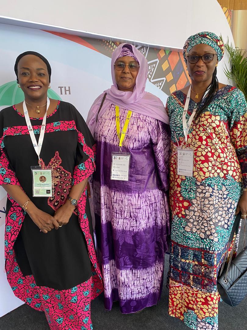 Abuja, Nigeria. October 16, 2024. From Left, <a href="/LucySNewman/">Dr Lucy Surhyel Newman</a> , <a href="/APSS_original/">Africa Private Sector Summit (APSS)</a> CEO, Centre Assalama Sidi, <a href="/Oxfam/">Oxfam International</a> Regional Director for West &amp; Central Africa and Right, Regina Afiemo, Oxfam Nigeria's Director Business Development &amp; Compliance, at the #NES30 which held in Abuja Nigeria