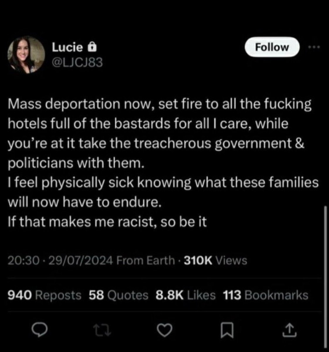 Lucy Connolly has been jailed for two-and-a-half years.