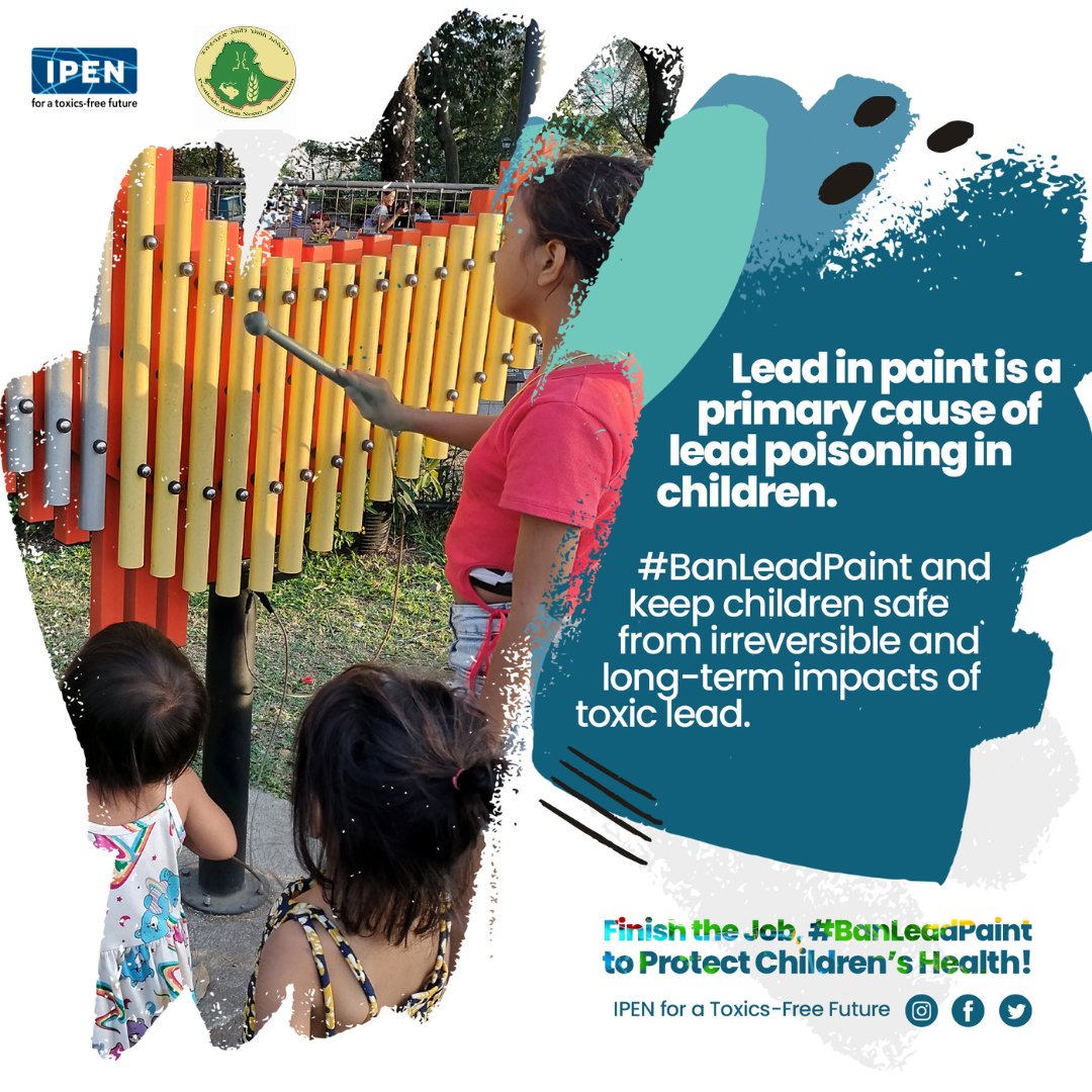 #Lead in #Paints is the main cause of lead poisoning in children. #Schools, #Playgrounds, #Toys etc are usually painted with washable paints. How can you know if your children get exposed to #Lead where they stay. 
#BanLeadPaints and keep your children safe.
#LeadfreeEthiopia