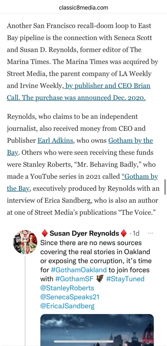 ShelleDione's tweet photo. What is wild to me is the #gamergate #pizzagate Milo Yiannopoulos style harassment tactic happening in Oakland politics right now. Is this funded by Gotham by the Bay owner Earl Adkins &amp; run by Seneca Scott as Oakland's "Milo" aka "Agent of Chaos?" https://t.co/9MNXtW51hT