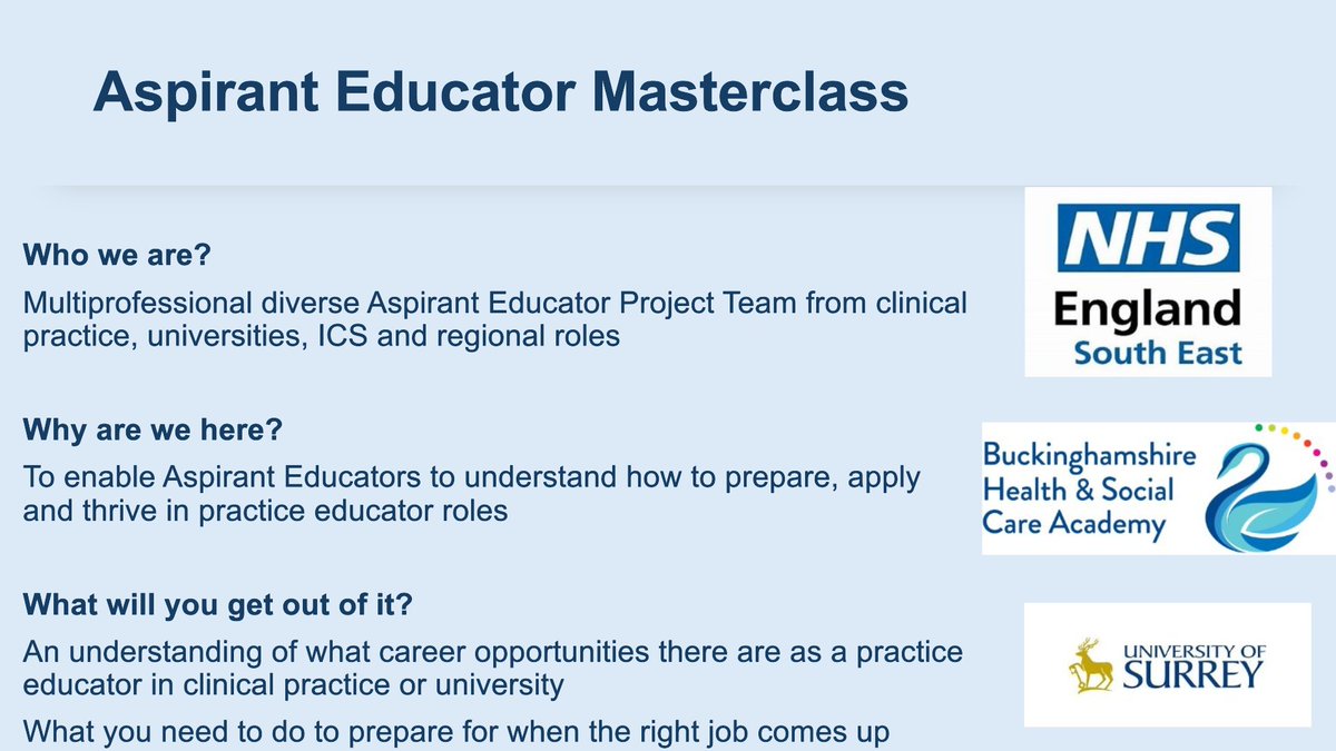 🥳Aspirant Educator Masterclass project launched in Sept! Webinar, x5 masterclasses, series of podcasts (watch this space)... N/M/AHP/Nonreg staff #retention #educatorworkforcestrategy  <a href="/KatieWebb21/">Katie Webb</a> <a href="/CharlottePayneP/">CharlottePayne</a> <a href="/CNENetworkUK/">Clinical Nurse Educator Network 💙</a>