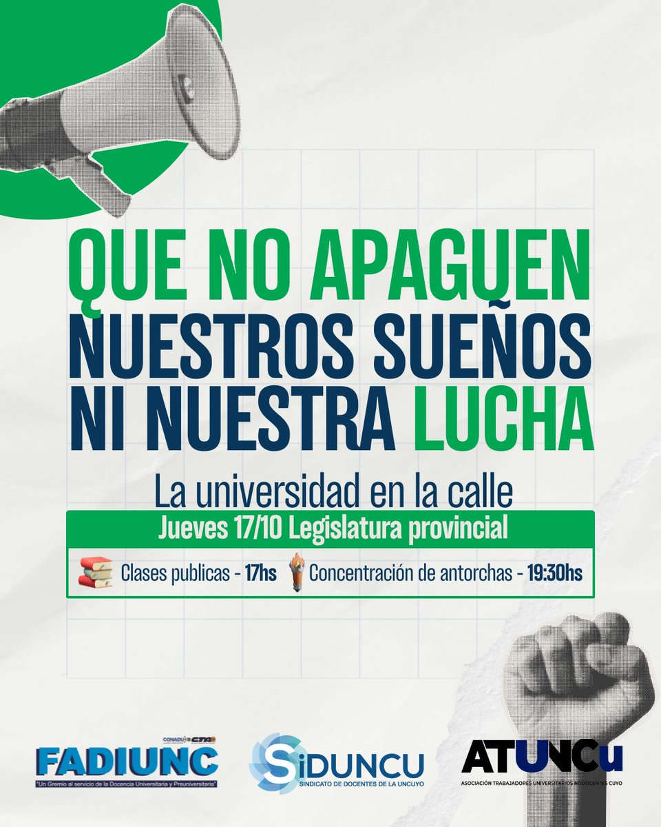 fadiunc's tweet photo. 🔵 PARO NACIONAL DE 24 HORAS

⚠️ En unidad y solidaridad, la lucha en defensa de nuestra Universidad Pública continúa. 

✊🏽 17:00h | Clases públicas en la Legislatura. 

🔥 19:00h | Concentración de antorchas en la Legislatura. https://t.co/7QbOGfqWy8
