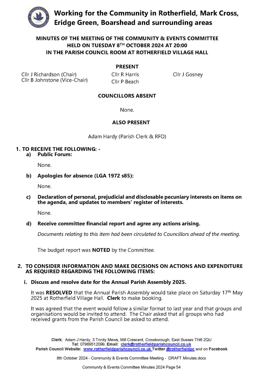 Rotherfield PC tweet media