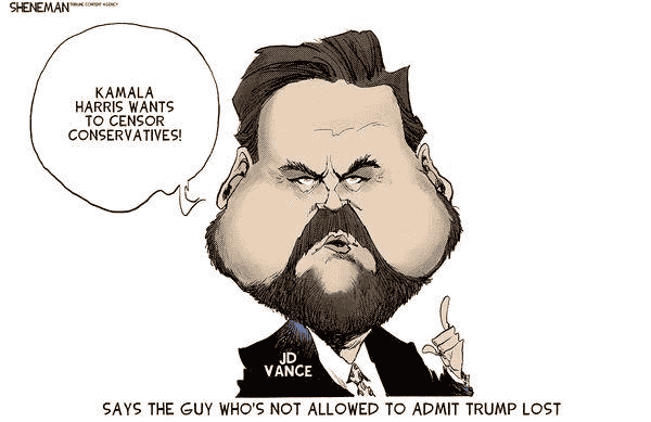 EandPCartoons's tweet photo. Drew Sheneman, The Star-Ledger #JDVance https://t.co/dnEcLTvmxl