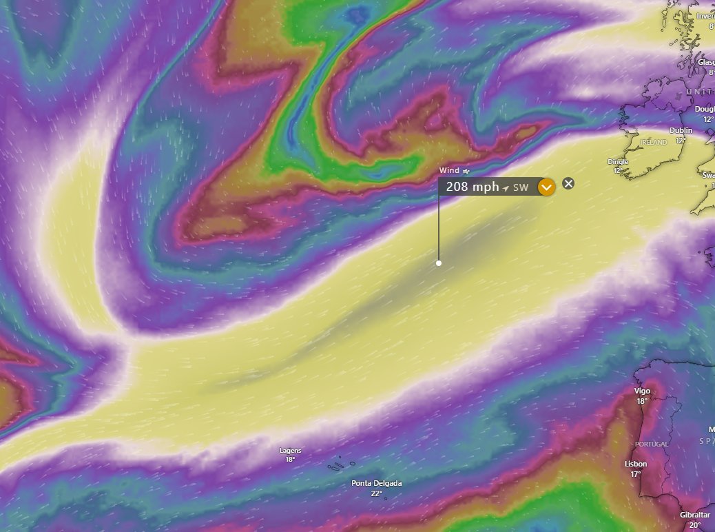 We will see a very strong jet stream this week, reaching and exceeding 200mph. (HIGH up in altitude). Where and how Sundays low pressure system interacts with this jet stream will determine the position of it and who sees the strongest winds.