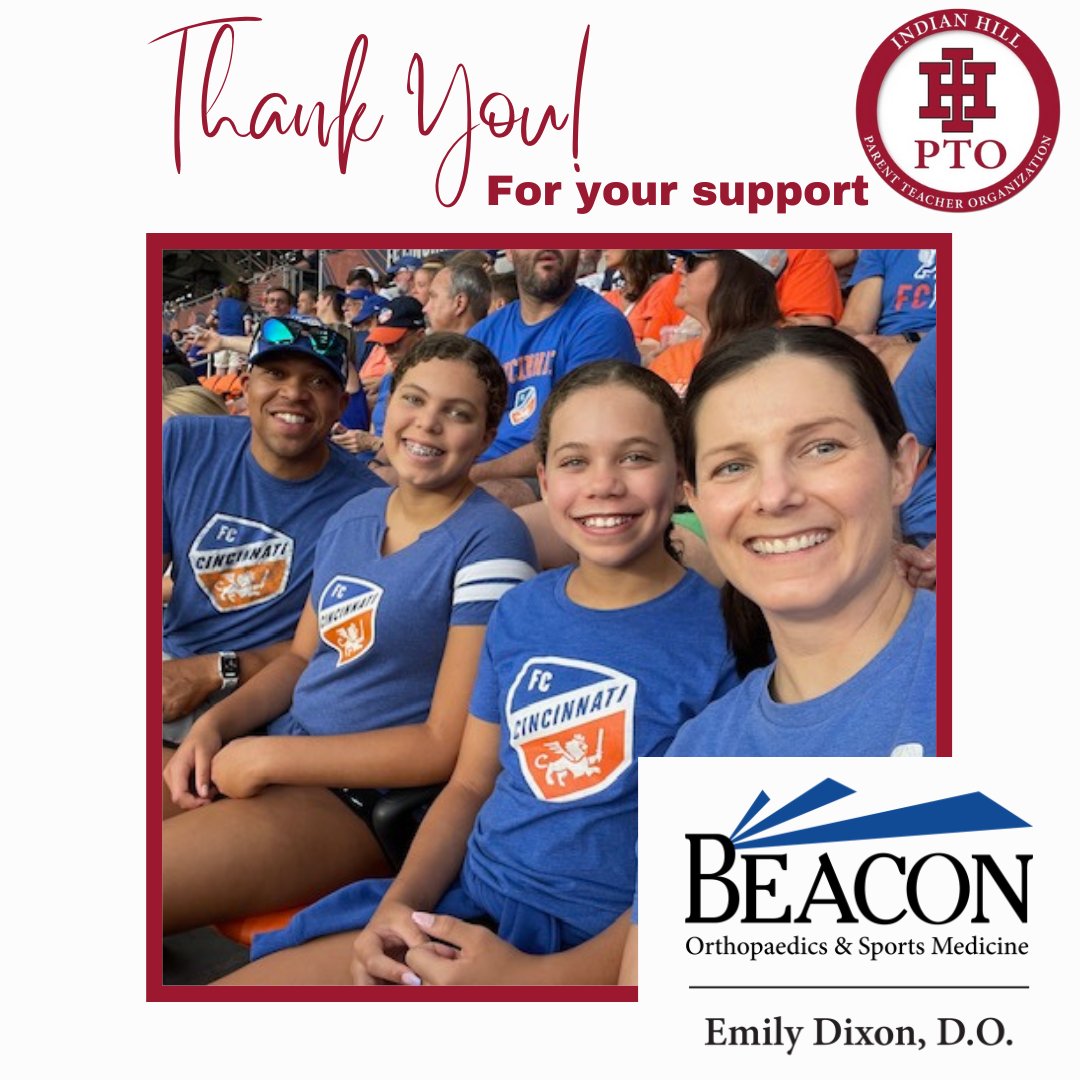 Thank you to Dr. Emily Dixon and Beacon Orthopedics for supporting our IH PTO! Dr. Emily Dixon is a dedicated sports medicine physician who is passionate about caring for our student-athletes. 
Please visit Dr. Emily Dixon at Beacon Orthopedics. beaconortho.com/physician/emil…