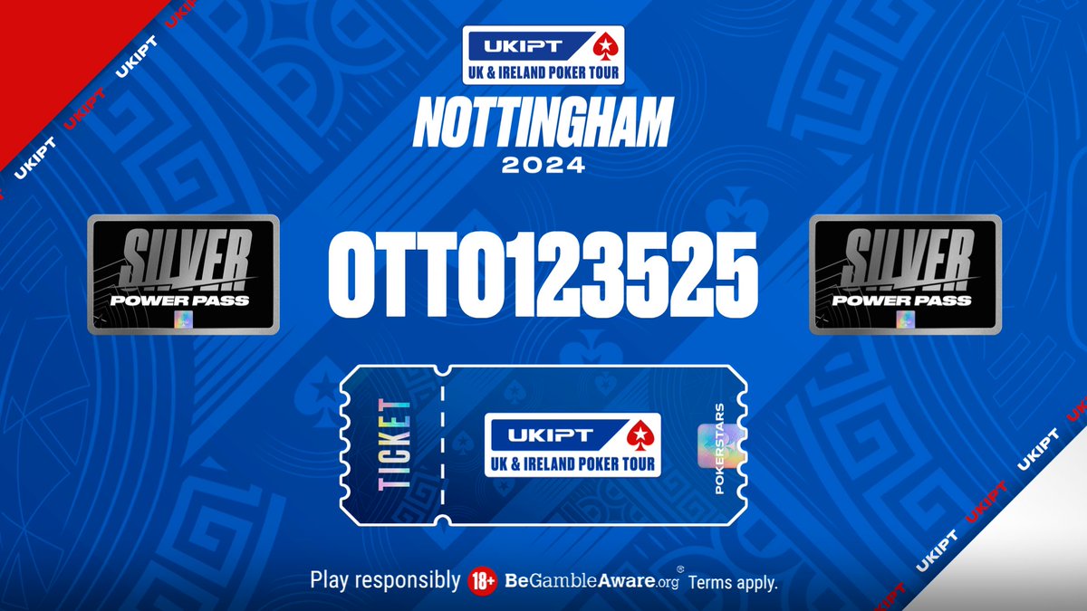 PokerStarsUK's tweet photo. Congratulations to "otto123525" on securing a Silver #PowerPath bundle ⚡ worth $2,500. 

They'll be using this to play the #UKIPTNottingham Main Event ➕ the #UKIPT Cup. 🏆 

You can join Power Path using your free daily ticket, or for as little as $0.50! 🤩 https://t.co/azDGa4A1Bj