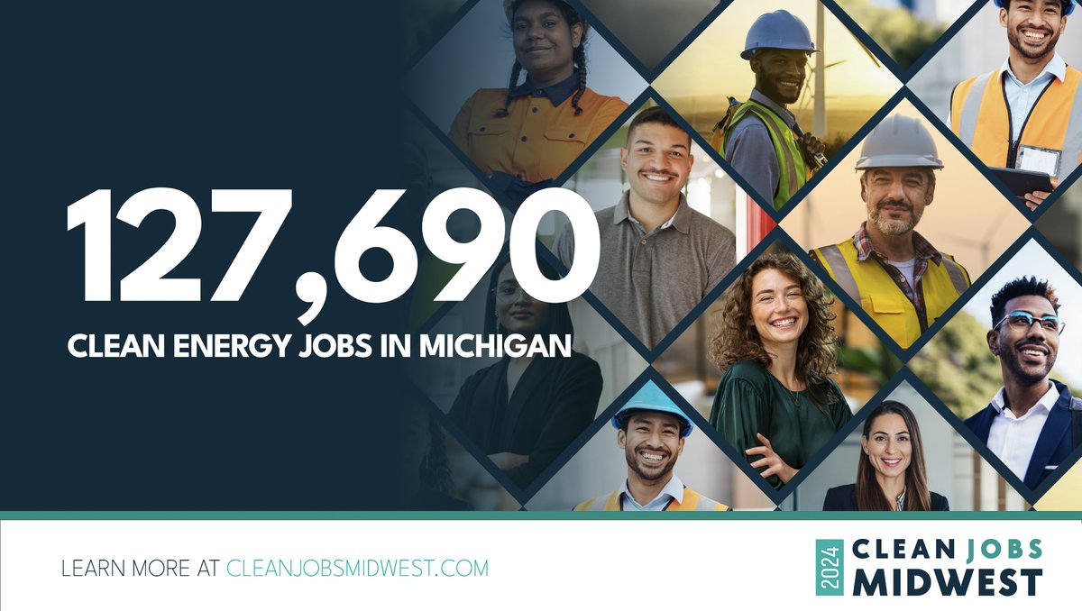 A new report finds that Michigan's clean energy industry is already home to more than 127,000 jobs! Tackling climate change will create jobs AND build our local economy.

Learn more about Michigan’s clean energy economy at CleanJobsMidwest.com. #MIEnergyMIJobs