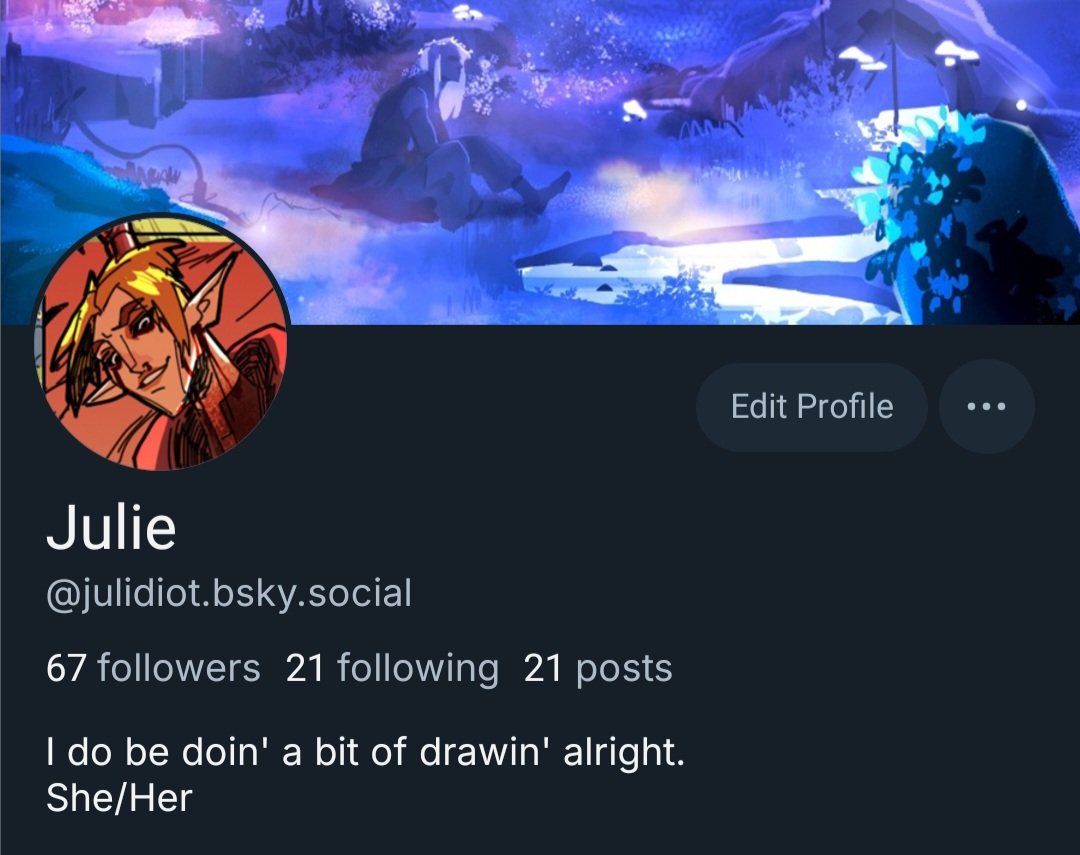 Julidi0t's tweet image. Follow for a good time
(And by good time, I mean "sporadic art posting of nerd stuff")