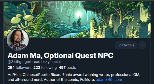 Just a reminder that if we're digital pals and you're looking to abandon this platform for a number of valid reasons, you can (and should) follow me in places I am regularly more active and post lots of cool TTRPG stuff!

Yanno, before you can't.