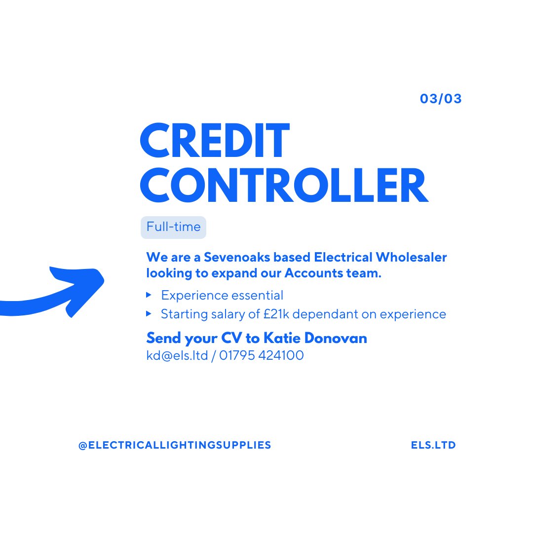 We’re hiring! 📣

We’ve got two exciting opportunities at our branches in Maidstone and Sevenoaks. If you think you’d be a great fit for our team, please get in touch 💻⚡️

#ELS #ElectricalLightingSupplies #Electrician #Hiring