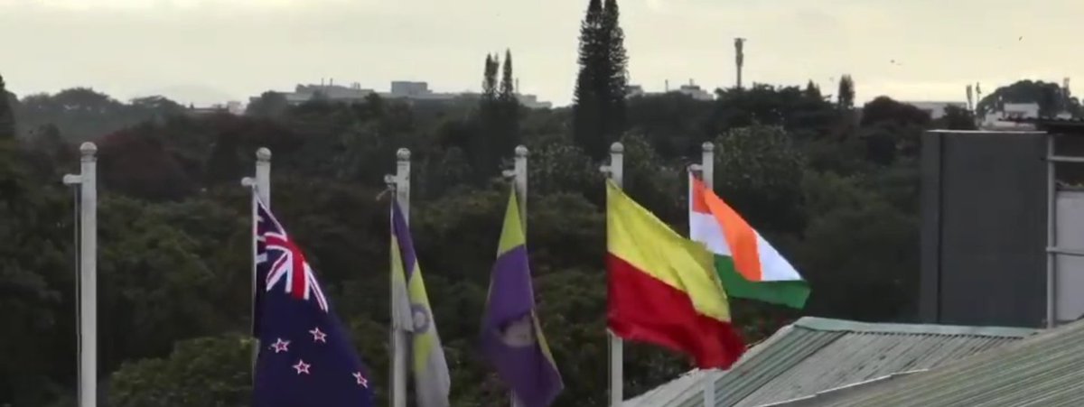 M. Chinnaswamy Stadium | Bengaluru.

Good to see the Karnataka flag alongside India and New Zealand flag, flying high.

The flag is a symbol of Kannada unity. 💪🏽