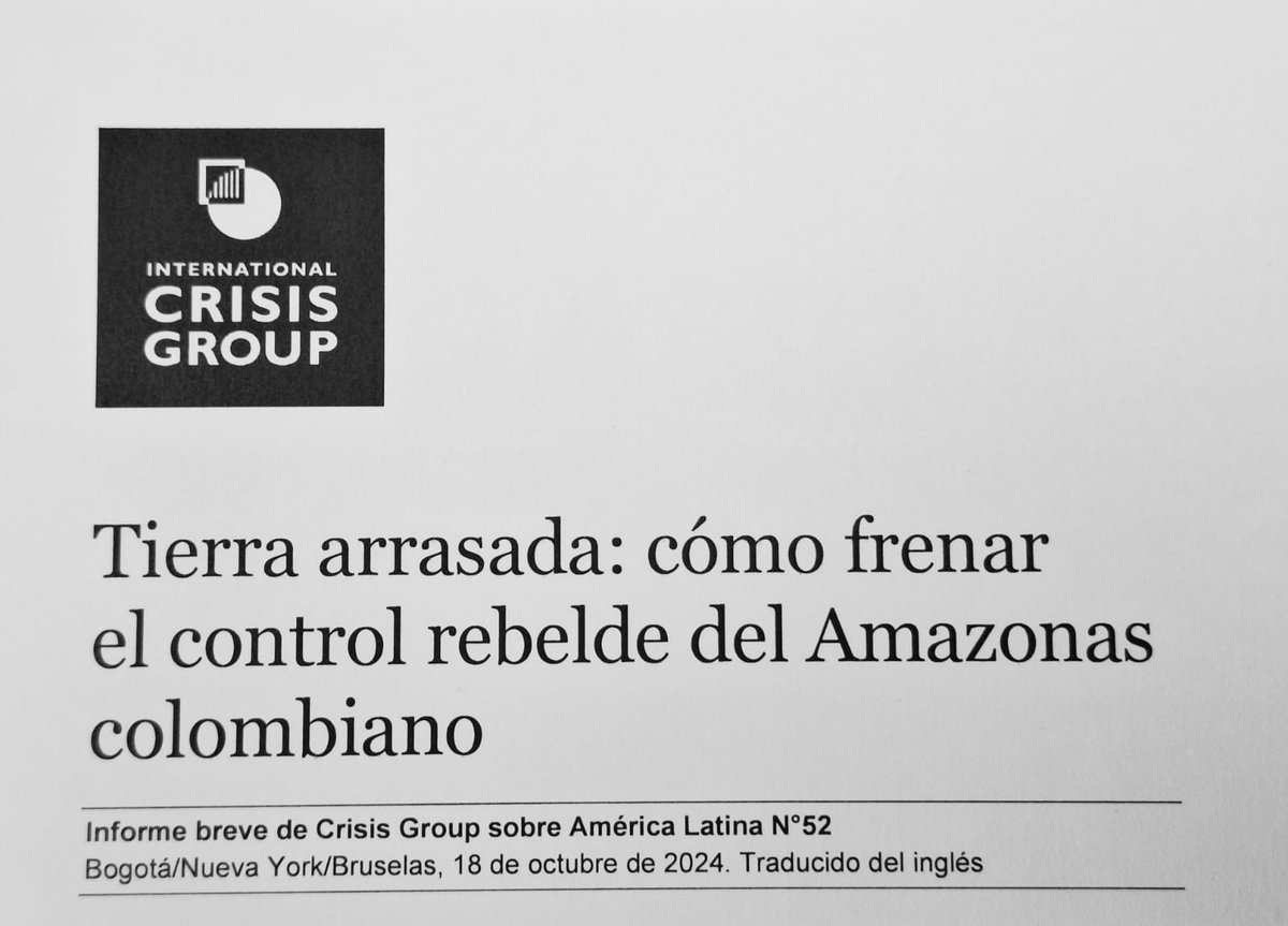 Crisis Group Latinoamérica (@icglatam) on Twitter photo ❗️El creciente control de los grupos armados sobre la Amazonía colombiana ha puesto aún más en peligro la integridad de una selva que desempeña un papel esencial en el clima del planeta 🌎.
¿Cómo frenarlo?
Nuevo informe de <a href="/CrisisGroup/">Crisis Group</a> sobre 🇨🇴#Colombia se publica mañana 👇 ❗️El creciente control de los grupos armados sobre la Amazonía colombiana ha puesto aún más en peligro la integridad de una selva que desempeña un papel esencial en el clima del planeta 🌎.
¿Cómo frenarlo?
Nuevo informe de <a href="/CrisisGroup/">Crisis Group</a> sobre 🇨🇴#Colombia se publica mañana 👇