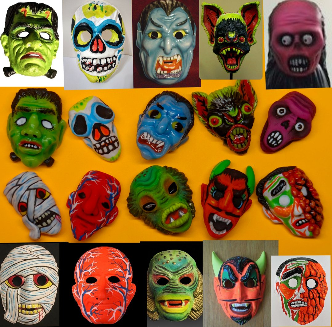 Nails based on Vintage Halloween Masks