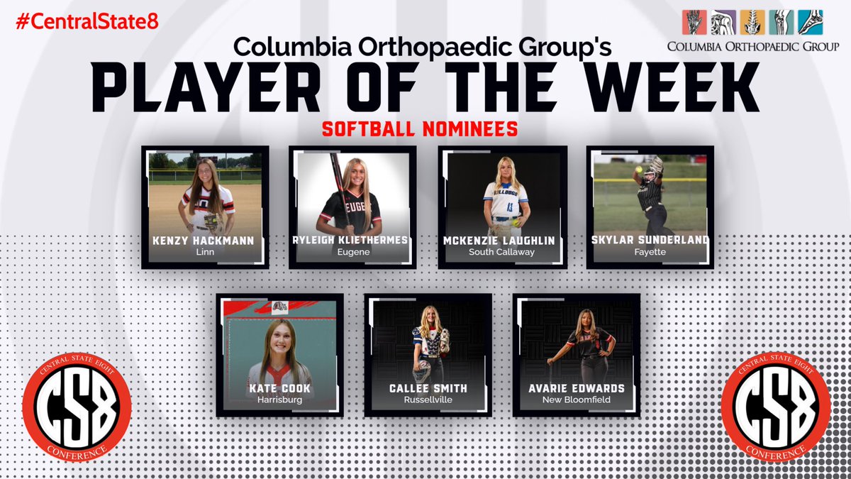 Central State 8 (@centralstate8) on Twitter photo Check out this weekās Central State 8 Softball Player of the Week nominees by <a href="/ColumbiaOrtho/">Columbia Orthopaedic</a>. #CS8
forms.gle/czMFVHYnx2Xz57ā¦
<a href="/R_VilleStudents/">RHS Student Body</a> <a href="/ColeRV1/">Cole County R-V School</a> <a href="/FayetteFalcons/">Fayette High School</a> <a href="/ActivitiesNbhs/">NBHS Activities</a> <a href="/AthleticsSCHS/">SC Athletics</a> @HarrisburgAth <a href="/Linn_Athletics/">Linn Athletic Department</a> <a href="/THSActivities1/">Tipton MS/HS</a> Check out this weekās Central State 8 Softball Player of the Week nominees by <a href="/ColumbiaOrtho/">Columbia Orthopaedic</a>. #CS8
forms.gle/czMFVHYnx2Xz57ā¦
<a href="/R_VilleStudents/">RHS Student Body</a> <a href="/ColeRV1/">Cole County R-V School</a> <a href="/FayetteFalcons/">Fayette High School</a> <a href="/ActivitiesNbhs/">NBHS Activities</a> <a href="/AthleticsSCHS/">SC Athletics</a> @HarrisburgAth <a href="/Linn_Athletics/">Linn Athletic Department</a> <a href="/THSActivities1/">Tipton MS/HS</a>