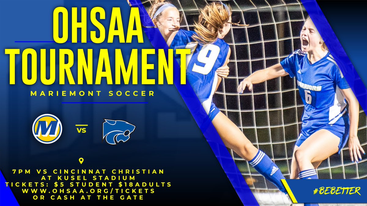 mmontad's tweet photo. Girls Soccer opens tournament play tonight against Cincinnat Christian at Kusel Stadium at 7pm.  Good luck! https://t.co/nD8JniCJ3e