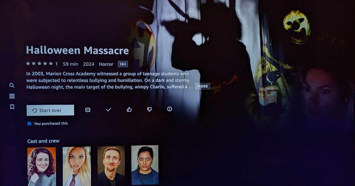 Awesome to see myself on Amazon! If you like gory indie slasher horrors give this a watch in time for Halloween!

#actor #northernactor #yorkshireactor #workingclassactor #neurodivergentactor #screenactor #filmactor #horror #horrormovie #halloweenmassacre #slasher #slasherfilm