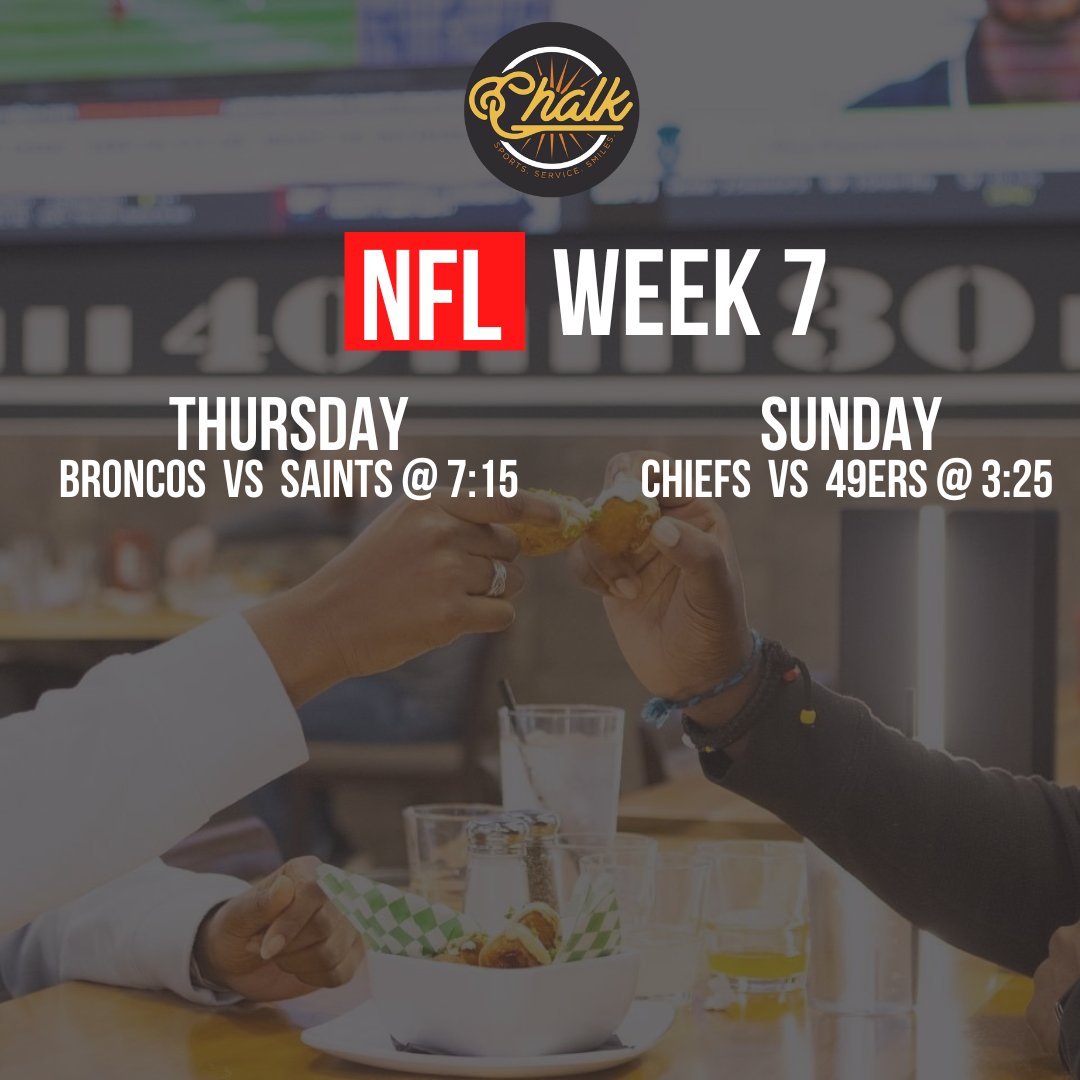 ChalkOKC's tweet photo. #NFL week 7 is going down at Chalk! Don't forget to ask about our seasonal cocktails! #cocktails #OctoberFest #okc https://t.co/MoMn86eEWa
