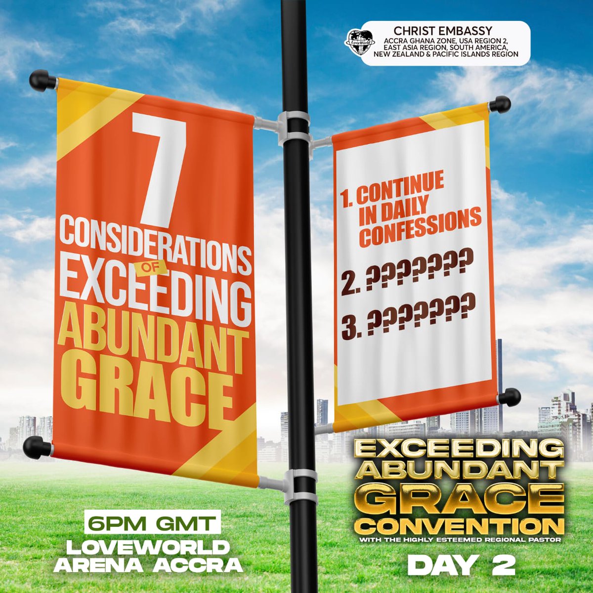 ceaccraghana's tweet photo. โจ๏ธ Tonight Our Highly Esteemed Regional Pastor will continue with the message titled:
โ
๏ธ 7 CONSIDERATIONS OF EXCEEDING ABUNDANT GRACE.
โฌ๏ธ In the reply, kindly provide POINTS 2 & 3 as we get ready for tonightโs session.
#CEAccraGhanaZone
#EAGC #Ghana https://t.co/KKLWzGMuIm