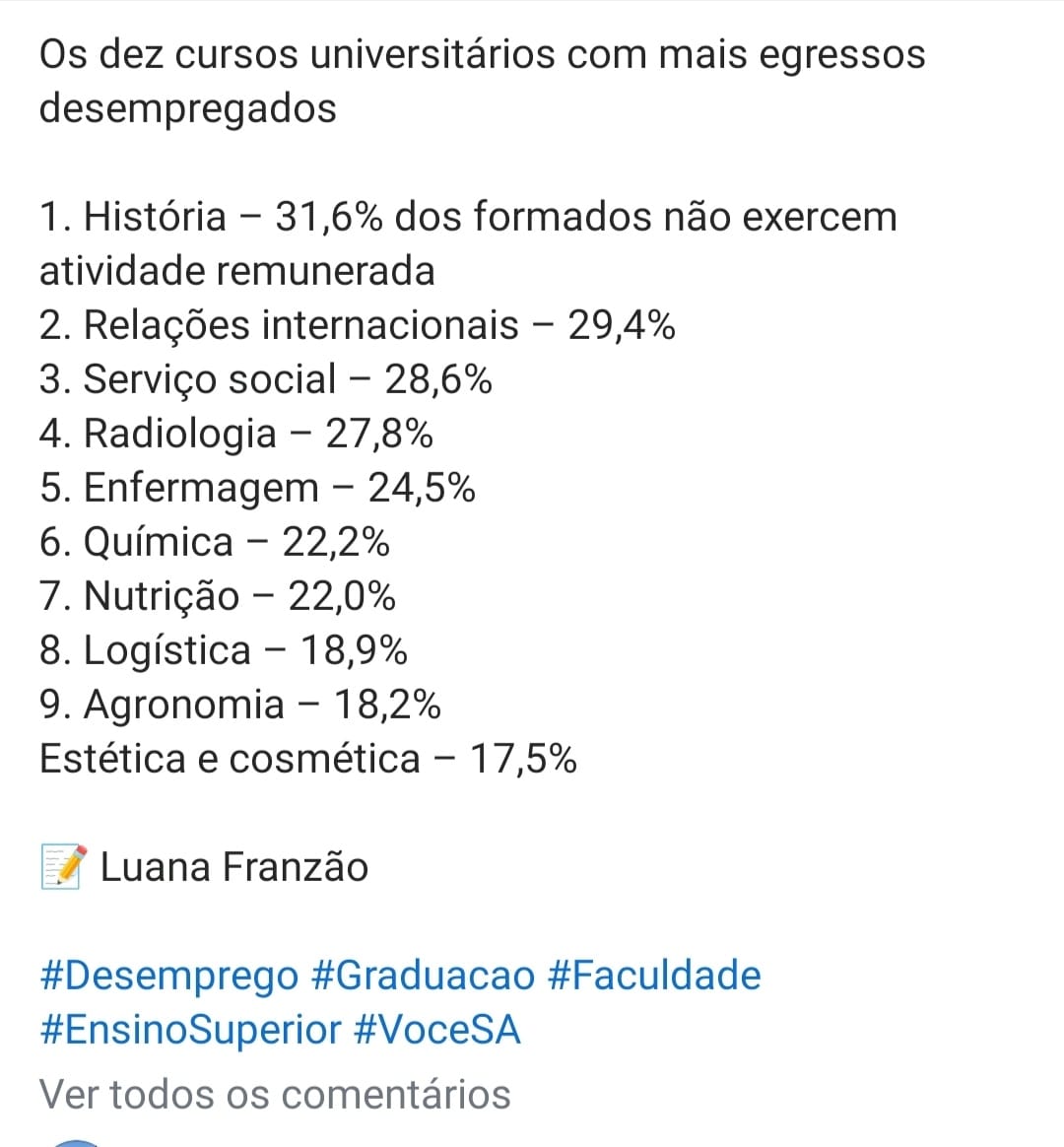 lnarloch's tweet photo. Vivemos um problema: o excesso de formados em História. É preciso fechar vagas de faculdades públicas dessa área para investir os recursos em atividades com maior demanda na sociedade. Tanto historiador desempregado é uma ameaça à tranquilidade nacional. 😂

Menos História, Mais Engenharia.