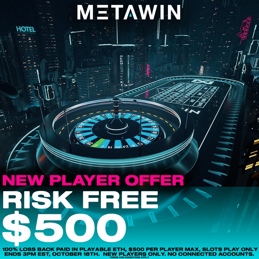 SKEL.eth (@skelhorn) on Twitter photo I promised new users a chance to try MetaWin (<a href="/Meta_Winners/">MetaWinners NFT</a>) risk free so..
We'll refund 100% of any slots losses in the next 24 hours up to $500 per player! 🎰
Drop your MetaWin username on this Google form to qualify: forms.gle/jMGTo8T2n9Fx5D…
+Repost to win a share of $2500! I promised new users a chance to try MetaWin (<a href="/Meta_Winners/">MetaWinners NFT</a>) risk free so..
We'll refund 100% of any slots losses in the next 24 hours up to $500 per player! 🎰
Drop your MetaWin username on this Google form to qualify: forms.gle/jMGTo8T2n9Fx5D…
+Repost to win a share of $2500!