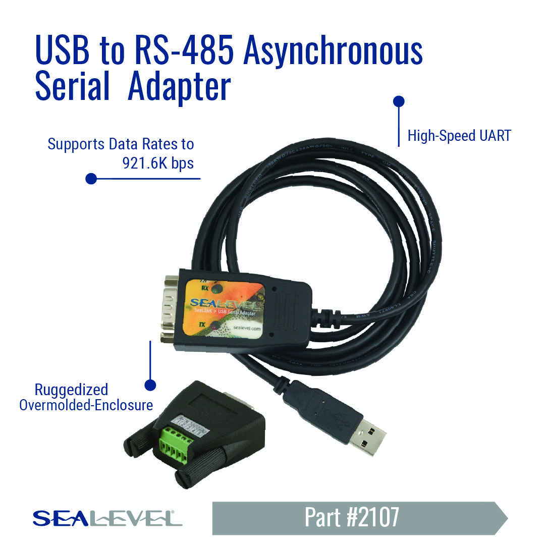 SealevelSystems's tweet image. With an extended wide operating temperature range &amp;amp; rugged over-molded enclosure, the 2107 USB to RS-485 interface provides durable, reliable performance in mobile &amp;amp; industrial applications. Find it here: hubs.la/Q02RW9sq0 #sealevelsystems #industrialconnectivity #rs485