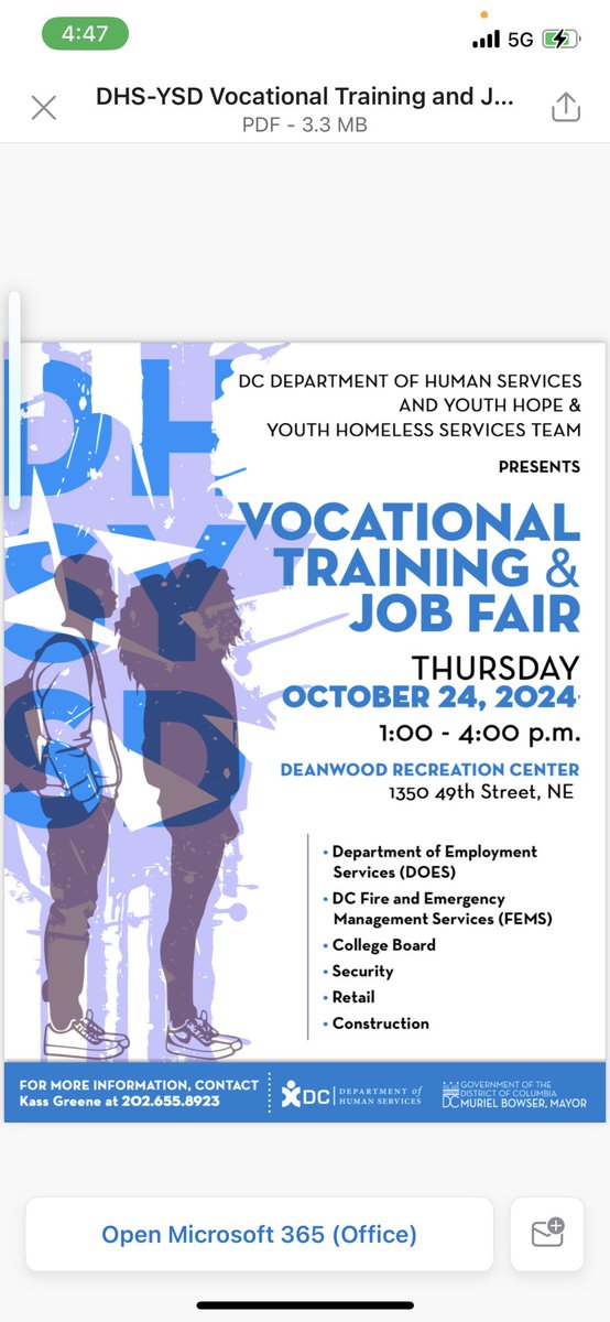 Next Thursday(Oct. 24) from 1:00-4pm you don’t want to miss out! At the Deanwood Recreation Center!