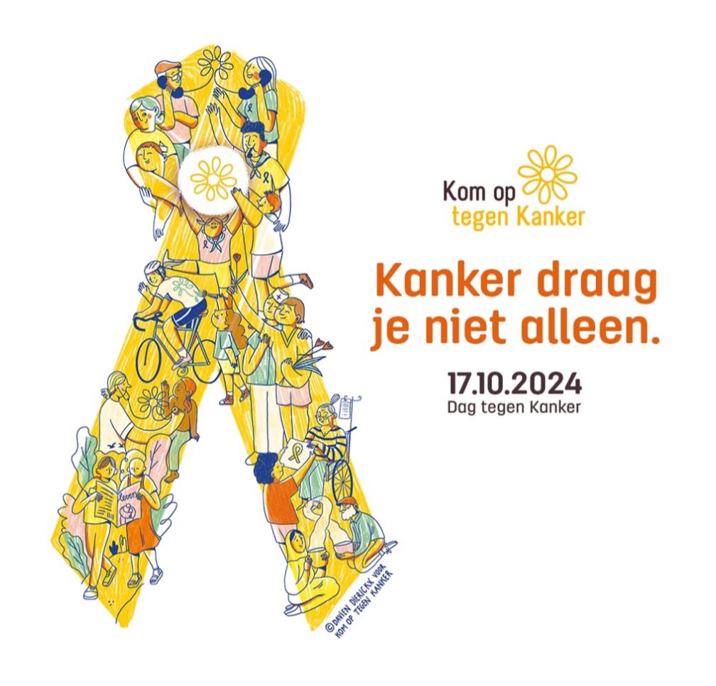 Vandaag is het de #DagTegenKanker. Toon je solidariteit met kankerpatiënten en deel dit gele lintje. Want kanker draag je niet alleen🎗️

Vandaag deed ik mijn duit in het zakje voor het kankeronderzoek op Campus Gasthuisberg 💛

<a href="/LKILeuven/">Leuven Kankerinstituut</a> <a href="/UZLeuven/">UZ Leuven</a> @komop_tgkanker