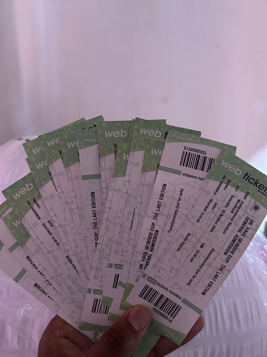 FootyNamibia's tweet photo. 🎫𝐇𝐀𝐆𝐄 𝐆𝐄𝐈𝐍𝐆𝐎𝐁 𝐂𝐔𝐏 𝐓𝐈𝐂𝐊𝐄𝐓𝐒 𝐆𝐈𝐕𝐄𝐀𝐖𝐀𝐘!⚽️

Steps to win:

1. Follow @FootyNamibia 
2. Retweet this post.
3. Who scored Chula Chula’s goal in their 1-0 win in last year’s Hage Geingob Cup? 
4. You will be automatically entered into the draw.

🚨Winners will be announced tomorrow at 07h00 in the morning.

ORDER OF DR HAGE GEINGOB MATCHES ON SATURDAY:

12H30 - Celebrity Match (Danger Point vs Omake)
14H20 - FC Ongos Ladies vs Julinho AFC (Girls and Goals)
17H00 - African Stars vs Eeshoke Chula Chula

#FootyNamibia 
#DrHageGeingobCup2024