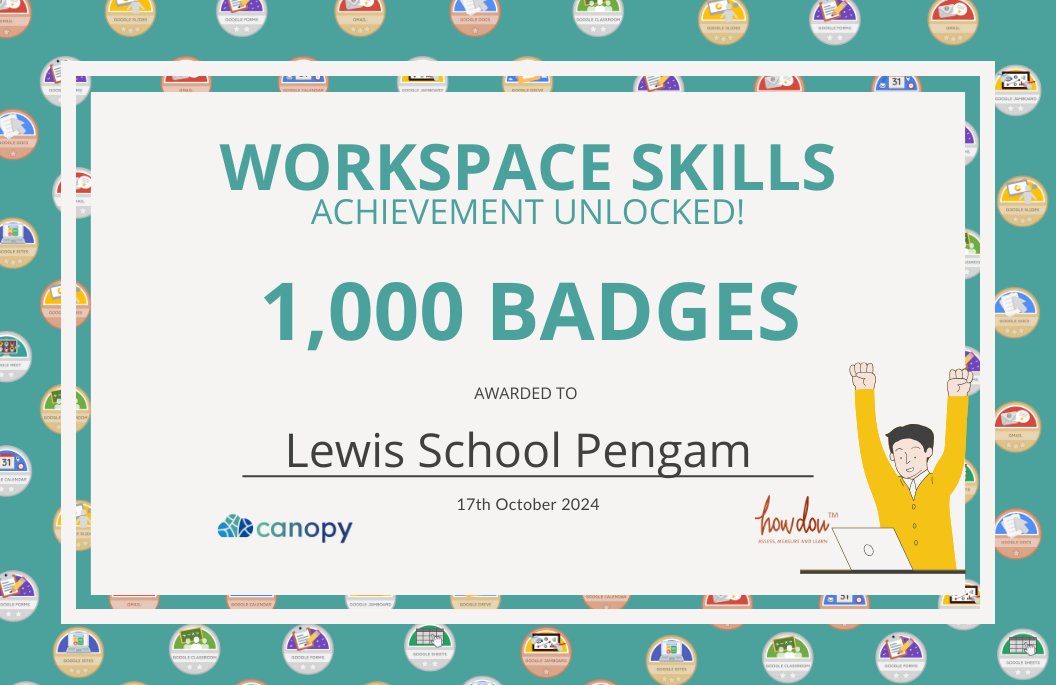 Canopy (@canopycic) on Twitter photo Congratulations to <a href="/LSP_Wales/">Lewis School Pengam</a> for earning more than 1,000 #WorkspaceSkills badges!! Awesome work, keep them coming! ⭐️
<a href="/howdounet/">@howdounet</a> Congratulations to <a href="/LSP_Wales/">Lewis School Pengam</a> for earning more than 1,000 #WorkspaceSkills badges!! Awesome work, keep them coming! ⭐️
<a href="/howdounet/">@howdounet</a>