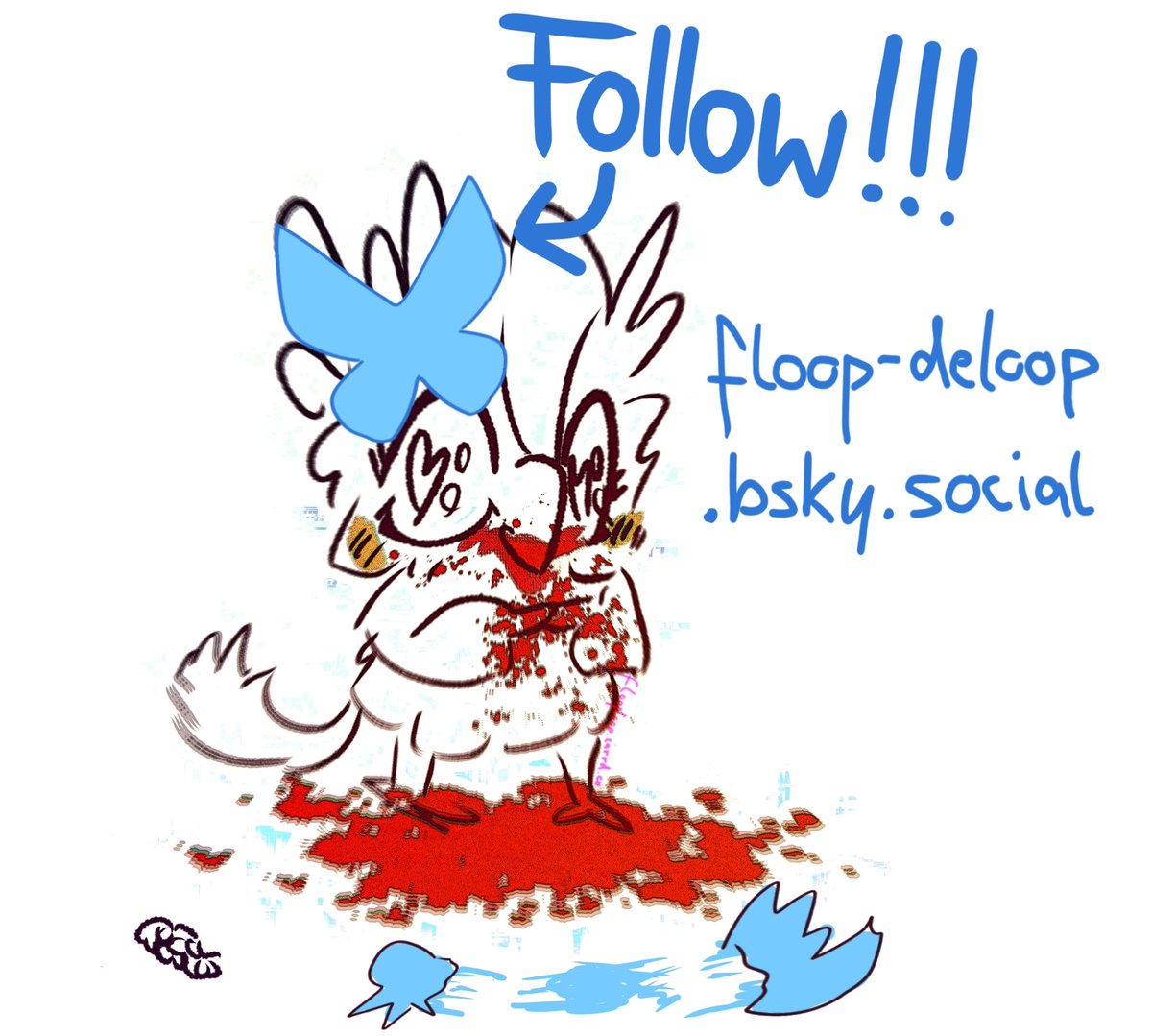 Floop_DeLoop's tweet image. Since there are a few new big fuck you changes coming from the mouth breathing disruption in evolution himself, mainly the now useless block and forced usage of posts for Al training, I will be more active in switching to other platforms, mainly Bluesky. :3