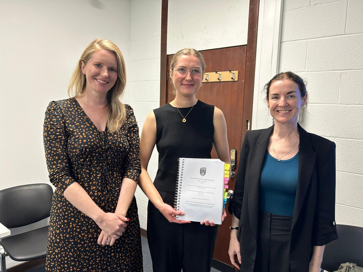 louisemchugh's tweet photo. Delighted to have been part of ⁦@ClodaghFlinn⁩’s viva panel today with  Lisa Graham Wiesener and Jessica Bramham. Excellent research Congrats to Clodagh and her supervisor ⁦@NearchouNiki⁩ ⁦@UCDPsychology⁩ https://t.co/dSQOFJuxa4