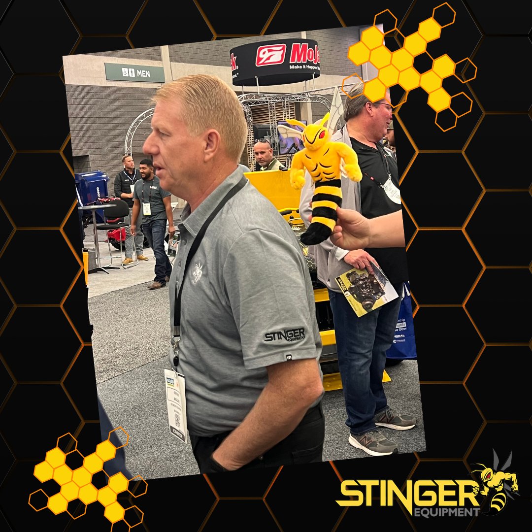 StingerEquip's tweet photo. First 50 people who tells Brian at Stinger a story about your kids gets a free Stinger Bee!!

@EquipExpo booth #10168 https://t.co/jwLRiN81Nx