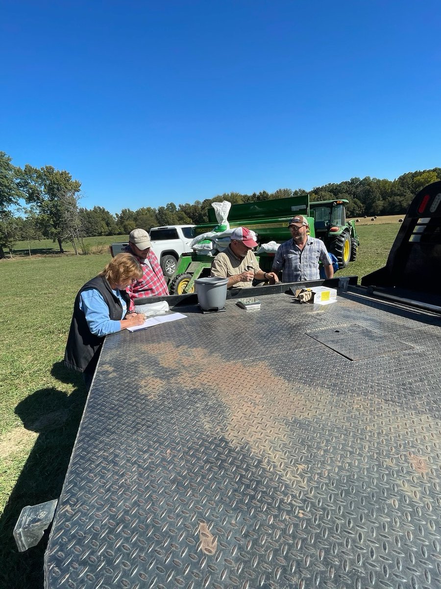 GreeneCountyCD's tweet photo. Greene County CD, NRCS, and UAEX-Greene were all busy yesterday getting our new no-till drill calibrated for pasture planting! 

This drill is available for producers to rent! Please contact the office for more details. https://t.co/1K1eT7HJYe