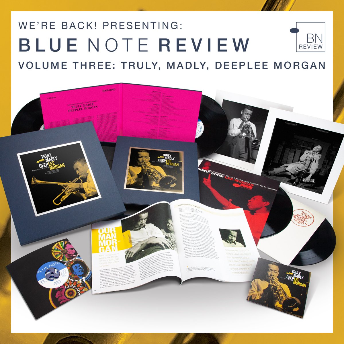Presenting Blue Note Review: Volume Three – TRULY, MADLY, DEEPLEE MORGAN, the long-awaited third edition of our acclaimed vinyl boxset series, which returns with an emphatic celebration of Blue Note legend Lee Morgan! Find out what's in it &amp; order now: bluenote.lnk.to/BNR3
