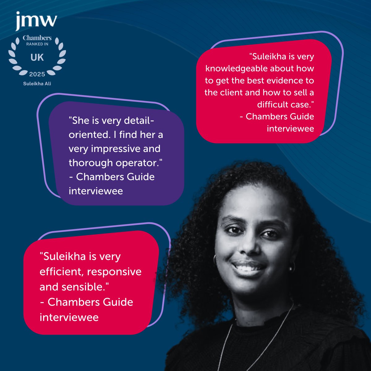 Well done to <a href="/suleikha86/">Suleikha Ali</a>, who has been recognised as a Star Associate in the latest <a href="/ChambersGuides/">Chambers and Partners</a>! ✨

This recognition is awarded to associates who consistently demonstrate an outstanding degree of expertise.

Congratulations, Suleikha! 🥳