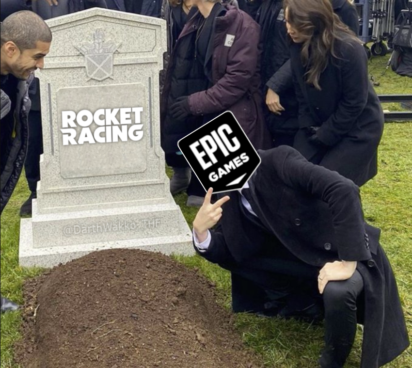 DarthWakko_THF's tweet photo. How @RocketRacing feels right about now... ☠️ #SaveRR 

Let's hope @EpicGames realizes how much the RR community loves this game and decides to reverse course and put effort into it rather than just dropping stuff in the @FortniteGame Item Shop and expecting us to spend money on cars and cosmetics. 👀

#WeAreTHF #Fortnite #RocketRacing #NewSeasonWanted #BattlePassWanted #NewTracksWanted #NewModesWanted #WeLoveThisGame
