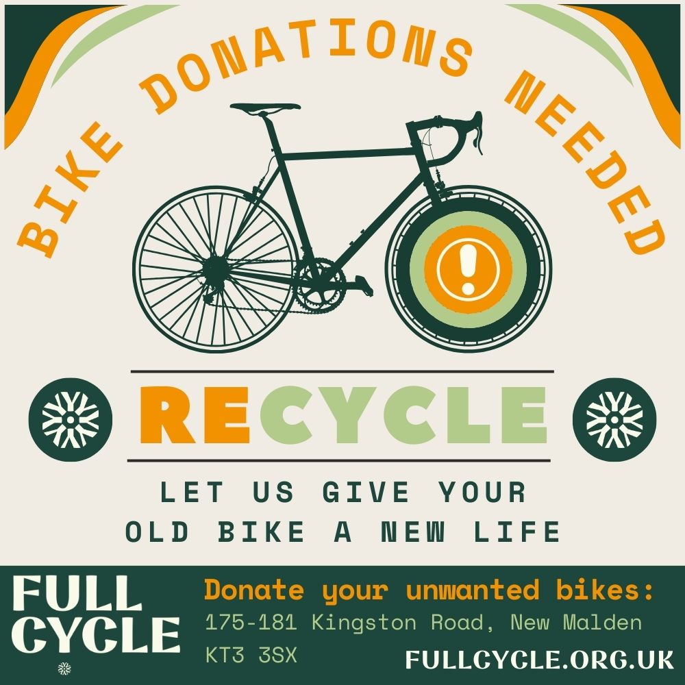 Got an old bike taking up space or gathering dust? Bring it to our New Malden workshop &amp; we'll give it a new life within the community, helping Kingston residents in need access affordable cycling. Recycling at its finest! #recyclingweek