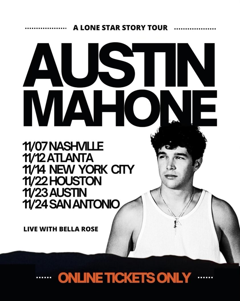 AustinMahone's tweet photo. A Lone Star Story Tour 🔥 Tickets are on sale NOW! https://t.co/PsgVZKDqZZ https://t.co/aMzx6X30AG