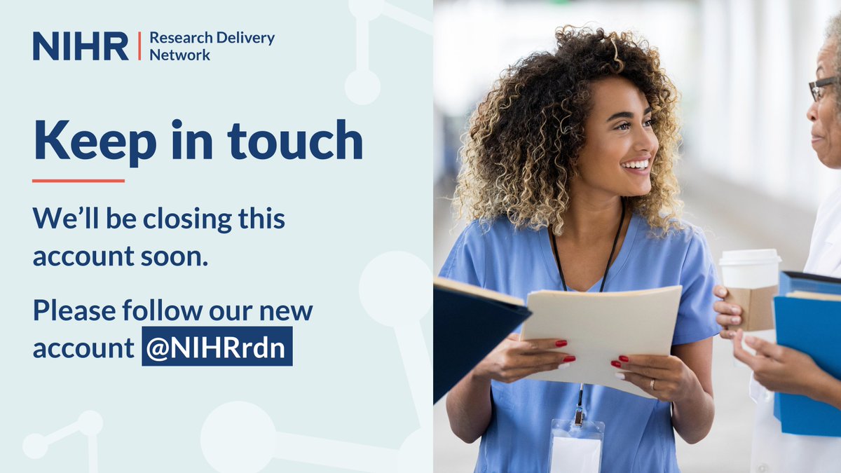 NIHR CRN Yorkshire & Humber (@nihrcrn_yorks) on Twitter photo Stay in touch! We’re now NIHR Yorkshire and Humber Regional Research Delivery Network (RRDN) and are moving to a new account <a href="/NIHRrdn/">NIHR Research Delivery Network</a>. This account will be closing soon, so please follow us at our new home if you’d like to keep hearing from us. Stay in touch! We’re now NIHR Yorkshire and Humber Regional Research Delivery Network (RRDN) and are moving to a new account <a href="/NIHRrdn/">NIHR Research Delivery Network</a>. This account will be closing soon, so please follow us at our new home if you’d like to keep hearing from us.