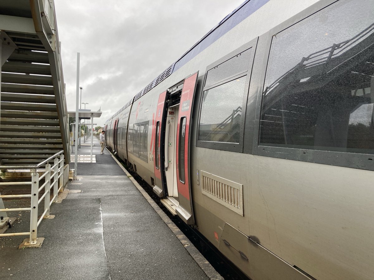 Le TER Bdx-Pgx, 15h31-16h51, bloqué en gare de Mussidan pour une durée indéterminée. Un arbre obstrue les voies au niveau de Neuvic. ⁦<a href="/SO_Dordogne/">SO_Dordogne</a>⁩