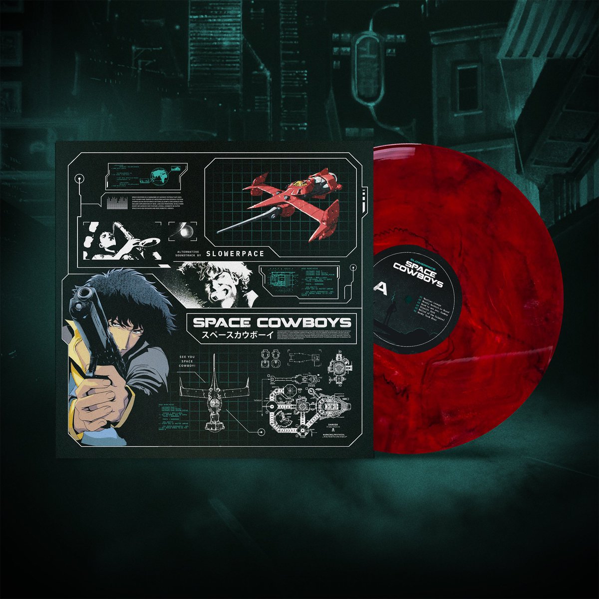 MyPetFlamingoUK's tweet photo. Tomorrow 👀
‘Space Cowboys’ by @slowerpacemusic on a blood red disc with black marble effect - 100 Copies Only!!

Exclusively via MPF 🦩

https://t.co/KIYNkyZ3NH

#slowerpace #cowboybebop #vinyl https://t.co/Mhcf4r2YKs