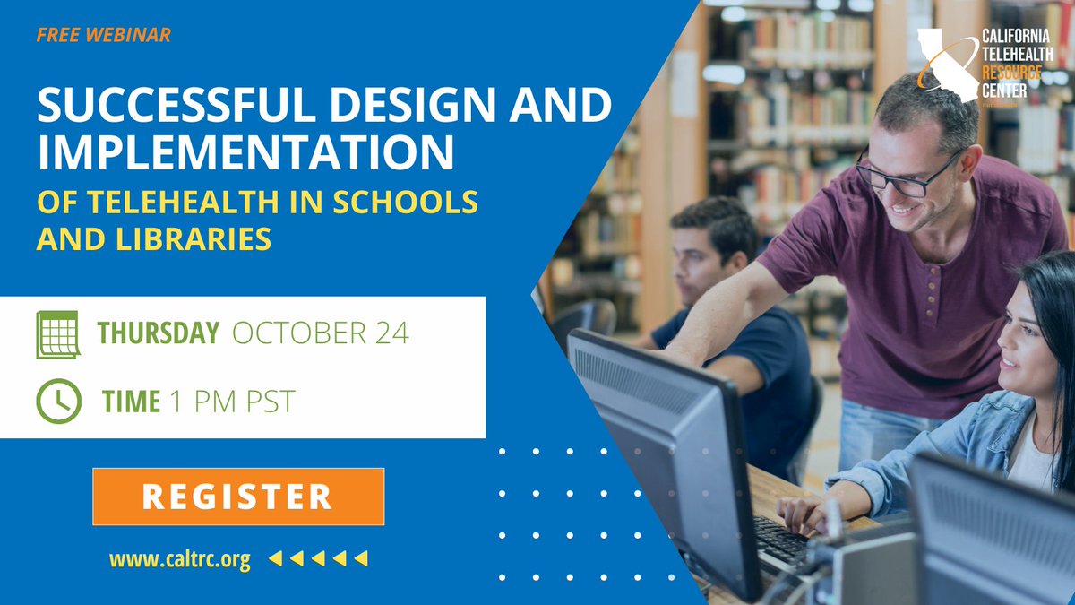 There is only one week left to register for our upcoming no-cost webinar on the successful design and implementation of #telehealth in schools and libraries. Learn more: caltrc.org/events/success…
