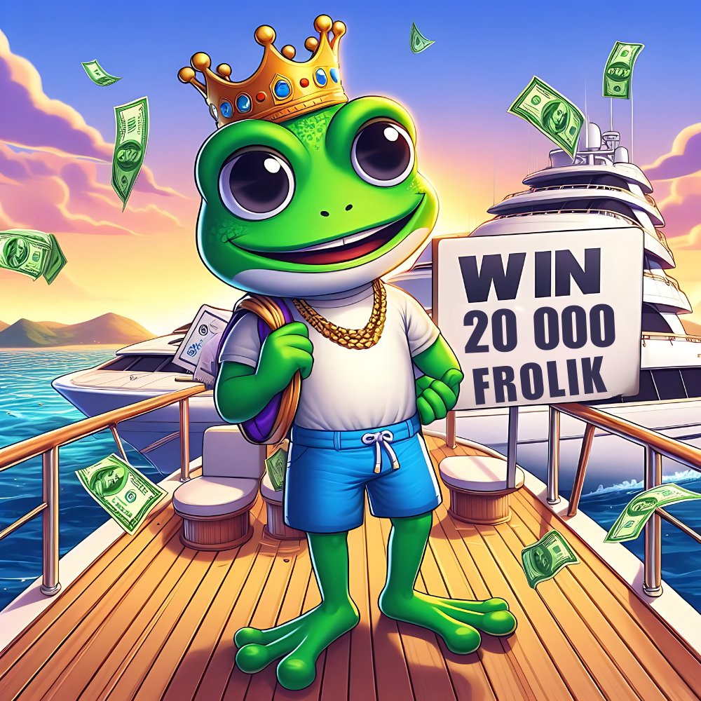 Frolik (@frolikcoin) on Twitter photo "Frolik the Crowned Frog" ๐
๐ยก10,000 FROLIKCOINS GIVEAWAY!๐
Win 2,000 $Frolik! 5 winners in the next 24 hours.
1๏ธโฃ :๐+๐+ <a href="/FrolikCoin/">Frolik</a>
2โฃ : Tag 3 friends
3โฃ : Drop your $SOL wallet
#memecoinonsolana #memecoin1000x #memecoin #SolanaTokens #solana #CryptoInvestor #crypto #BTC "Frolik the Crowned Frog" ๐
๐ยก10,000 FROLIKCOINS GIVEAWAY!๐
Win 2,000 $Frolik! 5 winners in the next 24 hours.
1๏ธโฃ :๐+๐+ <a href="/FrolikCoin/">Frolik</a>
2โฃ : Tag 3 friends
3โฃ : Drop your $SOL wallet
#memecoinonsolana #memecoin1000x #memecoin #SolanaTokens #solana #CryptoInvestor #crypto #BTC