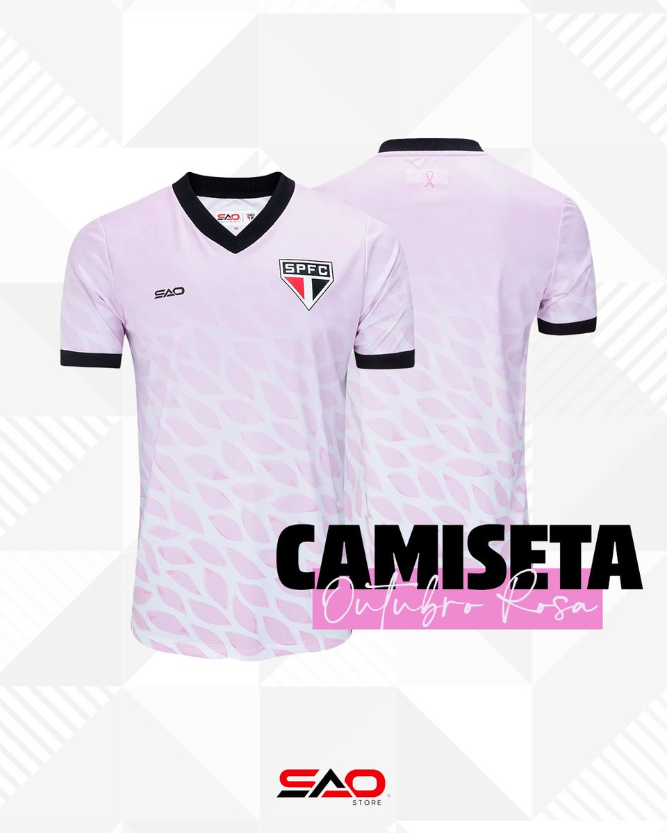 SaoPauloFC's tweet photo. Novidade na SAO Store! 🇾🇪

A camiseta em homenagem ao Outubro Rosa 🩷 chegou na loja online oficial do São Paulo!

Garanta já a sua em até 3x SEM JUROS!

🛒https://t.co/GQQk1CCxbi https://t.co/MpFUAS43eI