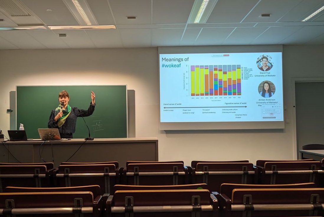 New semester, new #QLVLColloquium

Today the wonderful <a href="/AndreeaCalude/">DrAndreeaCalude</a> shared with us a number of wonderful studies based on #SocialMedia language usage. We’re all #wokeaf now wrt the usage of hashtag usage.

#interestingaf #MaoriAorOpossession