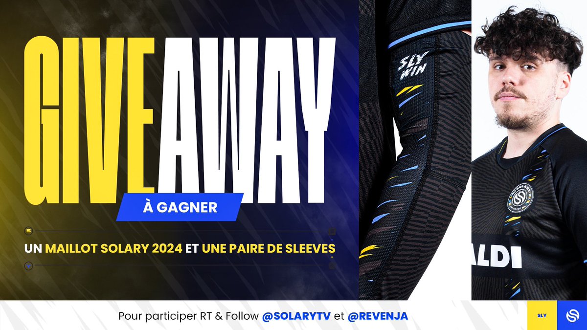 Revenja_'s tweet image. [CONCOURS🎁] Pour vous remercier de votre soutien en ce moment, avec Solary, on a décidé de vous régaler ‼️

UN MAILLOT SOLARY 2024 + UNE PAIRE DE SLEEVES 🎉🟡🔵

Pour participer :

• RT ce post 🔃
• Suivez ➡️ @SolaryTV &amp;amp; @Revenja_

Tirage au sort dimanche soir (20/10) 🚨